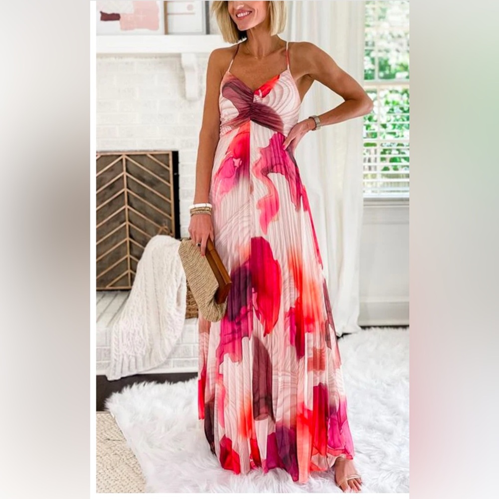 Pleated Maxi Dress